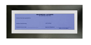 Picture Frame Factory Outlet | Black 5x10 Business License Frame with Singles White Mat