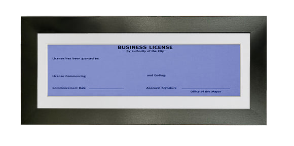 Picture Frame Factory Outlet | Black 5x10 Business License Frame with Singles White Mat