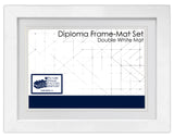Picture Frame Factory Outlet | White Diploma Frame with Double White Mat